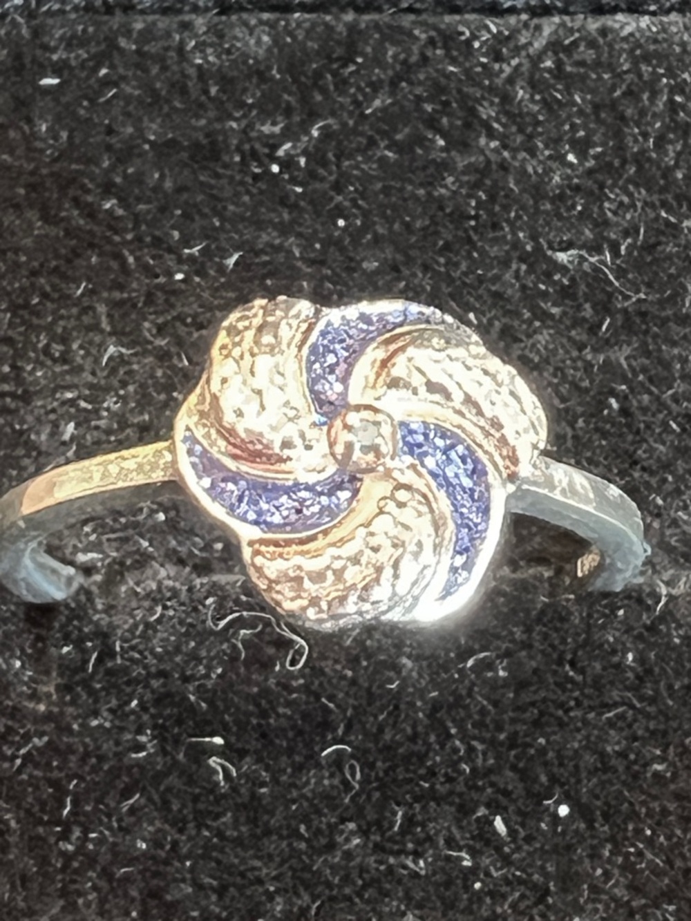 Blue Diamond Sterling Silver Ring
